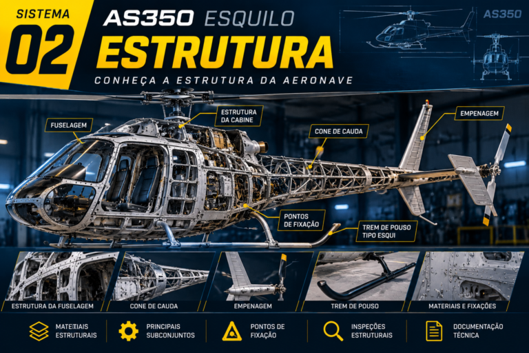 Infográfico Técnico da Estrutura do AS350 Esquilo