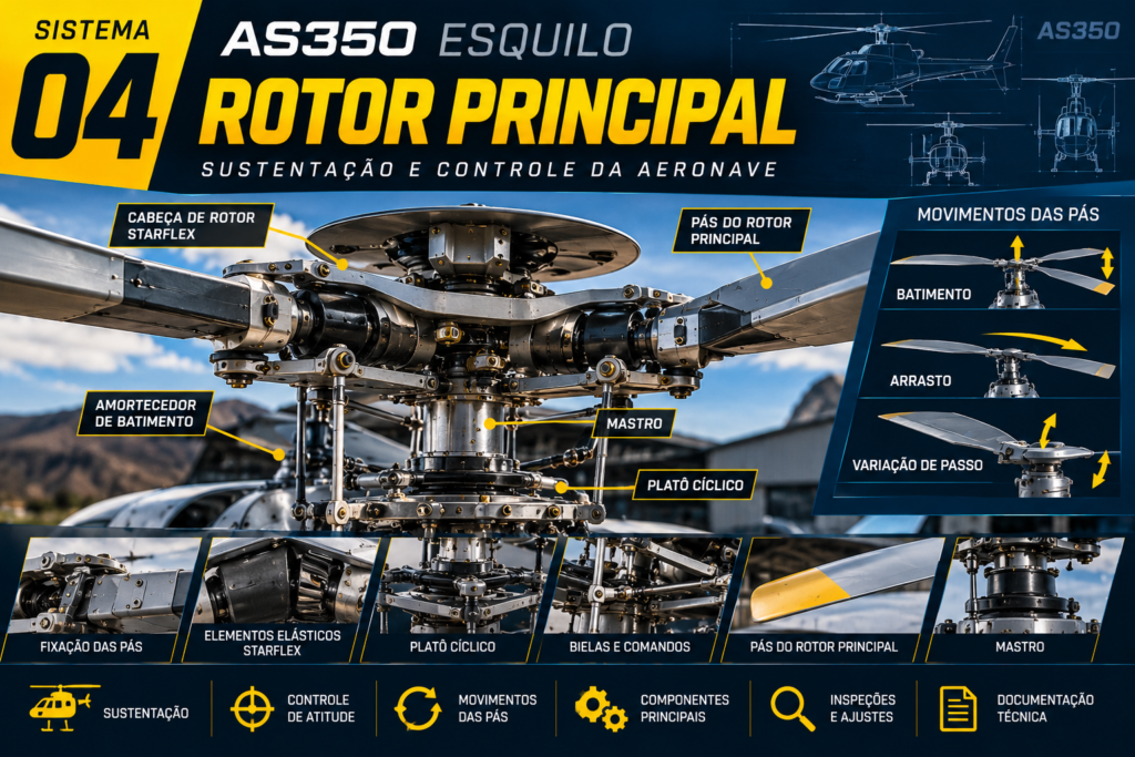 Infográfico Técnico do Rotor Principal AS350